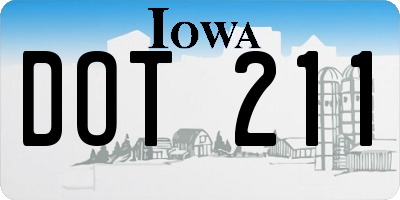 IA license plate DOT211