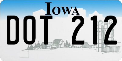 IA license plate DOT212