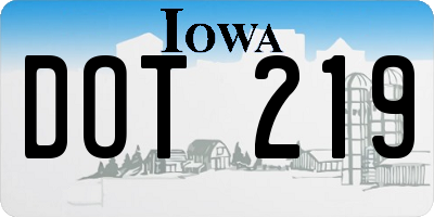 IA license plate DOT219