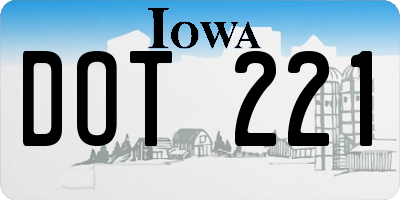 IA license plate DOT221