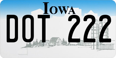 IA license plate DOT222