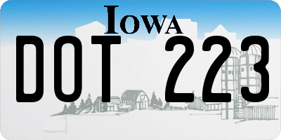 IA license plate DOT223