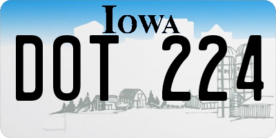 IA license plate DOT224