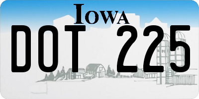 IA license plate DOT225