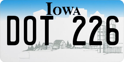 IA license plate DOT226