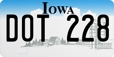 IA license plate DOT228