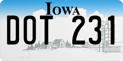 IA license plate DOT231