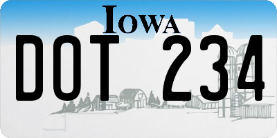 IA license plate DOT234