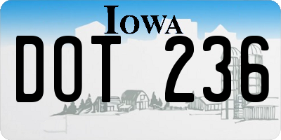 IA license plate DOT236
