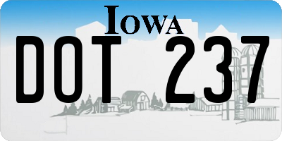 IA license plate DOT237