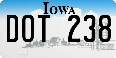IA license plate DOT238