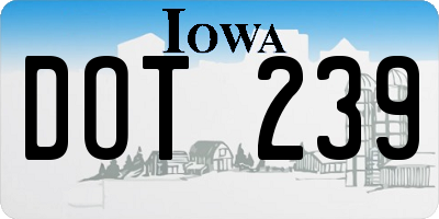 IA license plate DOT239