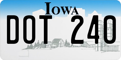 IA license plate DOT240