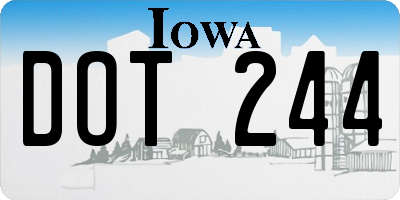 IA license plate DOT244