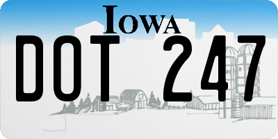 IA license plate DOT247