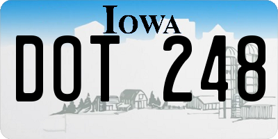 IA license plate DOT248