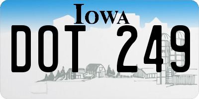 IA license plate DOT249