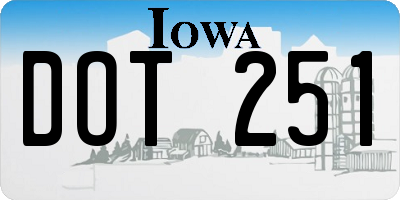 IA license plate DOT251