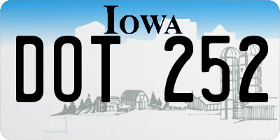 IA license plate DOT252