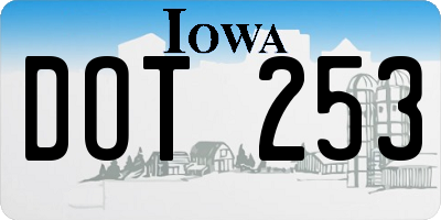 IA license plate DOT253