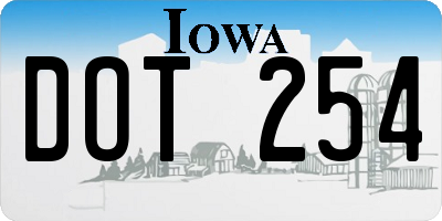 IA license plate DOT254