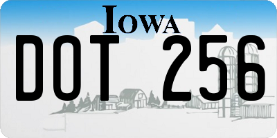 IA license plate DOT256