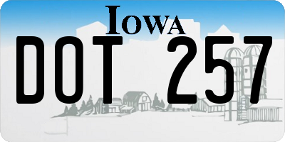IA license plate DOT257