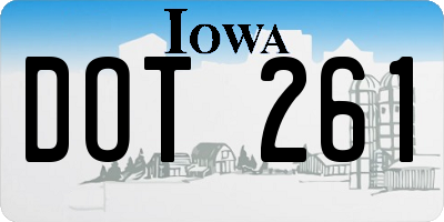 IA license plate DOT261