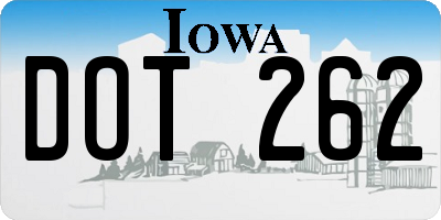 IA license plate DOT262