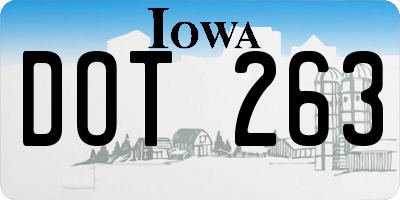 IA license plate DOT263