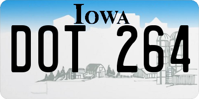 IA license plate DOT264