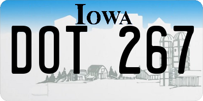 IA license plate DOT267