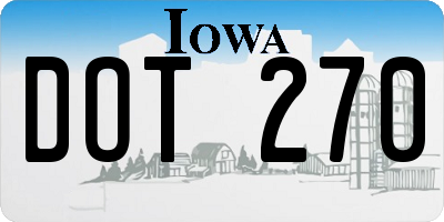 IA license plate DOT270