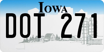 IA license plate DOT271