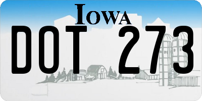 IA license plate DOT273