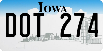 IA license plate DOT274