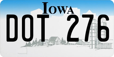 IA license plate DOT276