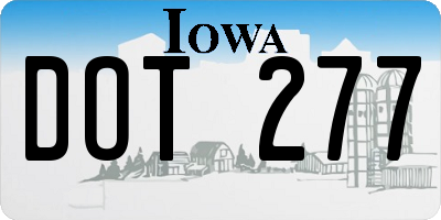 IA license plate DOT277
