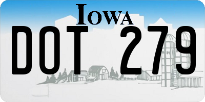 IA license plate DOT279