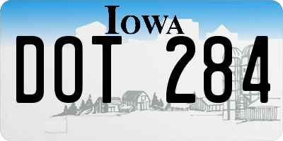 IA license plate DOT284