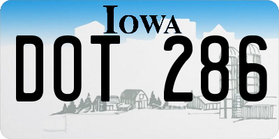 IA license plate DOT286