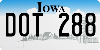 IA license plate DOT288