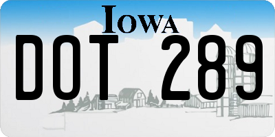 IA license plate DOT289