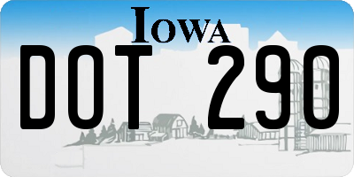 IA license plate DOT290