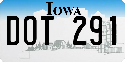 IA license plate DOT291