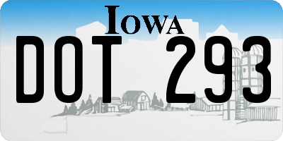 IA license plate DOT293
