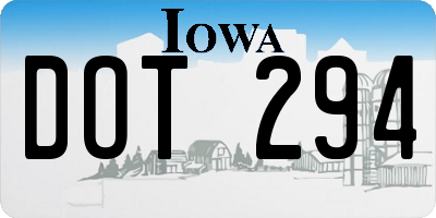 IA license plate DOT294