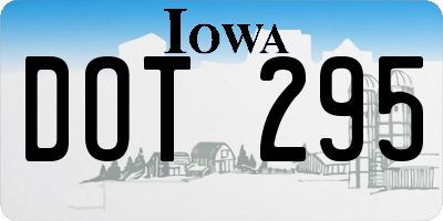 IA license plate DOT295