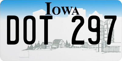 IA license plate DOT297