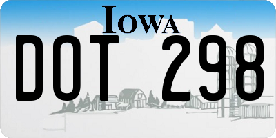 IA license plate DOT298